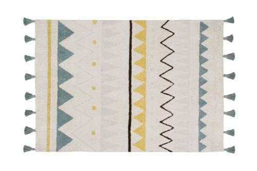 Azteca Natural Vintage Blue Halı, Büyük Boy resmi